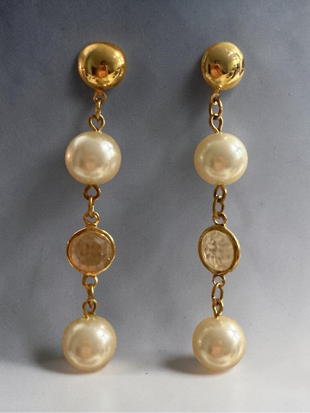 Gold-Tone Pearl Drop Earrings